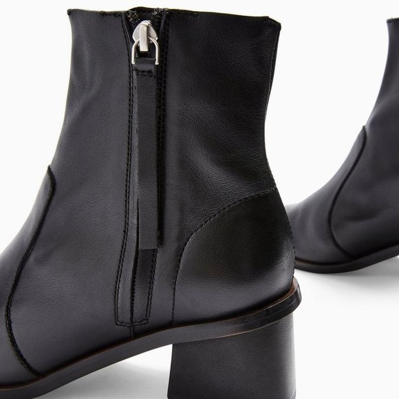 NWOT* TOPSHOP Margot Point Toe Leather Boots Size 9.5 - Picture 5 of 16